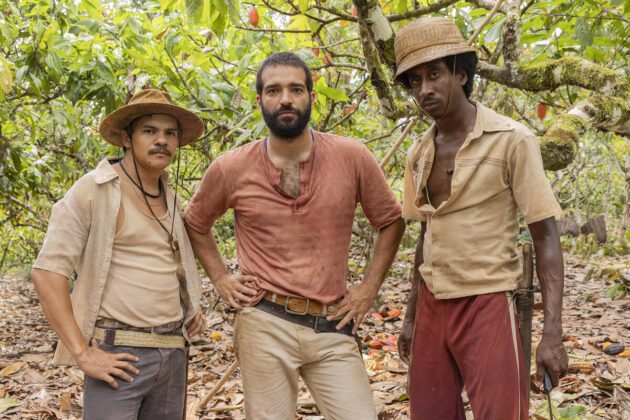 Deocleciano (Adanilo), José Inocêncio (Humberto Carrão) e Jupará (Evaldo Macarrão) na primeira fase da novela.